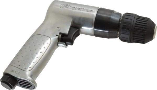 Ingersoll-Rand - 3/8" Reversible Keyless Chuck - Pistol Grip Handle, 2,000 RPM, 4 CFM, 0.5 hp, 85 psi - Exact Tool & Supply