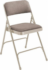 NPS - 18-3/4" Wide x 20-1/4" Deep x 29-1/2" High, Fabric Folding Chair with Fabric Padded Seat - Greystone - Exact Tool & Supply