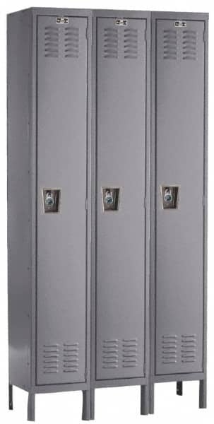 Hallowell - 3 Door, 1 Tier, Ready-Built Wardrobe & Box Lockers - Exact Tool & Supply