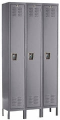 Hallowell - 3 Door, 1 Tier, Ready-Built Wardrobe & Box Lockers - Exact Tool & Supply