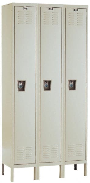 Hallowell - 3 Door, 1 Tier, Ready-Built Wardrobe & Box Lockers - Exact Tool & Supply