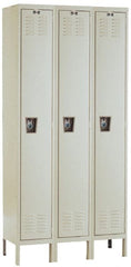 Hallowell - 3 Door, 1 Tier, Ready-Built Wardrobe & Box Lockers - Exact Tool & Supply