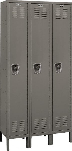 Hallowell - 3 Door, 1 Tier, Ready-Built Wardrobe & Box Lockers - Exact Tool & Supply