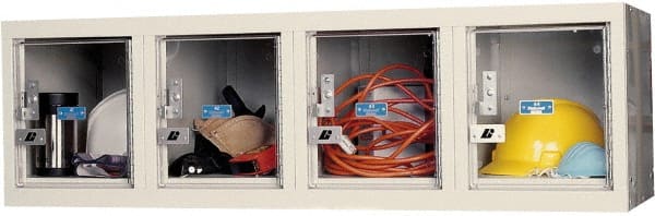 Hallowell - 4 Door, 4 Horizontal Tier, Safety-View Plus Box Lockers - Exact Tool & Supply
