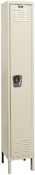Hallowell - 1 Door, 1 Tier, Galvanite Corrosion Resistant Wardrobe & Box Lockers - Exact Tool & Supply