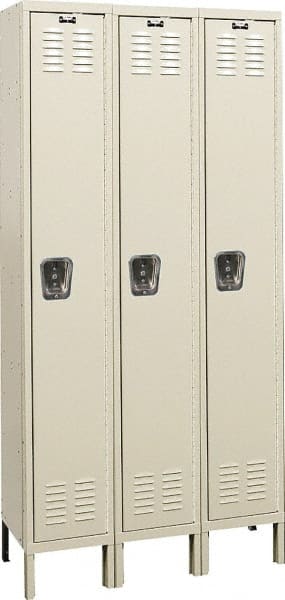 Hallowell - 3 Door, 1 Tier, Premium Wardrobe Lockers - Exact Tool & Supply