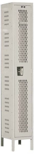 Hallowell - 1 Door, 1 Tier, Heavy-Duty Ventilated Wardrobe & Box Lockers - Exact Tool & Supply