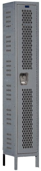 Hallowell - 1 Door, 1 Tier, Heavy-Duty Ventilated Wardrobe & Box Lockers - Exact Tool & Supply