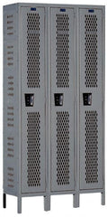 Hallowell - 3 Door, 1 Tier, Heavy-Duty Ventilated Wardrobe & Box Lockers - Exact Tool & Supply