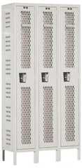 Hallowell - 3 Door, 1 Tier, Heavy-Duty Ventilated Wardrobe & Box Lockers - Exact Tool & Supply