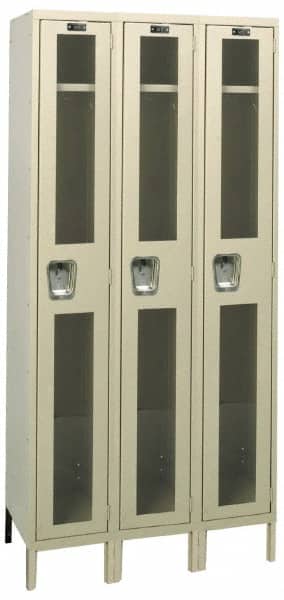 Hallowell - 3 Door, 1 Tier, Safety-View Wardrobe Lockers - Exact Tool & Supply