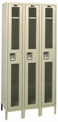 Hallowell - 3 Door, 1 Tier, Safety-View Wardrobe Lockers - Exact Tool & Supply