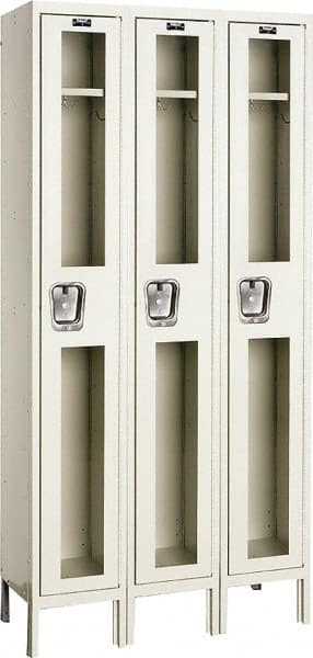 Hallowell - 3 Door, 1 Tier, Safety-View Wardrobe Lockers - Exact Tool & Supply