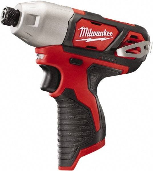 Milwaukee Tool - 12 Volt, 1/4" Drive, 1,000 In/Lb Torque, Cordless Impact Driver - Pistol Grip Handle, 2500 RPM, Lithium-Ion, Bare Tool - Exact Tool & Supply