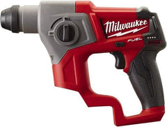 Milwaukee Tool - 12 Volt SDS Plus Chuck Cordless Rotary Hammer - 0 to 6,200 BPM, 0 to 900 RPM, Reversible - Exact Tool & Supply