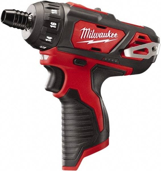 Milwaukee Tool - 12 Volts, Lithium-Ion Battery, Pistol Grip Cordless Screwdriver - 2 Speeds, 400 and 1,500 RPM, 275 Inch/Lbs. Torque - Exact Tool & Supply