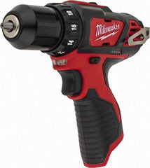 Milwaukee Tool - 12 Volt 3/8" Chuck Pistol Grip Handle Cordless Drill - 0-400 & 0-1500 RPM, Keyless Chuck, Reversible, Lithium-Ion Batteries Not Included - Exact Tool & Supply