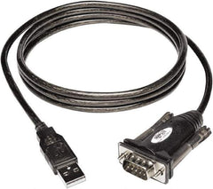 Tripp-Lite - 5' Long, USB A (Male); DB9 (Male) Computer Cable - Black, Male - Exact Tool & Supply