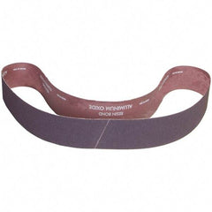 Norton - 2" Wide x 48" OAL, 220 Grit, Aluminum Oxide Abrasive Belt - Aluminum Oxide, Coated, X Weighted Cloth Backing - Exact Tool & Supply