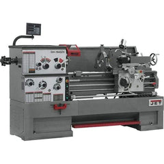 Jet - 16" Swing, 40" Between Centers, 230 Volt, Triple Phase Engine Lathe - 7MT Taper, 7-1/2 hp, 25 to 1,800 RPM, 3-1/8" Bore Diam, 40" Deep x 48" High x 97-1/2" Long - Exact Tool & Supply