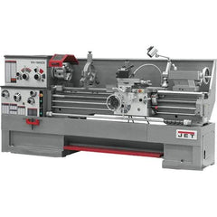 Jet - 18" Swing, 60" Between Centers, 230 Volt, Triple Phase Engine Lathe - 7MT Taper, 7-1/2 hp, 25 to 1,800 RPM, 3-1/8" Bore Diam, 44" Deep x 66" High x 116" Long - Exact Tool & Supply