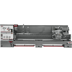 Jet - 26" Swing, 120" Between Centers, 230 Volt, Triple Phase Engine Lathe - 6MT Taper, 10 hp, 40 to 1,800 RPM, 4-1/8" Bore Diam, 43" Deep x 57" High x 178" Long - Exact Tool & Supply