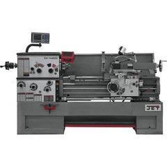 Jet - 14" Swing, 40" Between Centers, 230 Volt, Triple Phase Engine Lathe - 7MT Taper, 7-1/2 hp, 42 to 1,800 RPM, 3-1/8" Bore Diam, 40" Deep x 46.88" High x 97-1/2" Long - Exact Tool & Supply