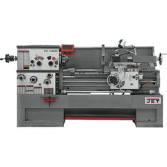 Jet - 14" Swing, 40" Between Centers, 230 Volt, Triple Phase Engine Lathe - 7MT Taper, 7-1/2 hp, 42 to 1,800 RPM, 3-1/8" Bore Diam, 40" Deep x 47" High x 97-1/2" Long - Exact Tool & Supply