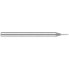 Harvey Tool - 15° per Side 1/8" Small End Diam 0.7" LOC 3-Flute Solid Carbide Tapered Square End Mill - Exact Tool & Supply
