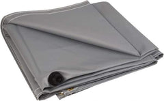 PRO-SAFE - Tarp-Shaped Heavy Duty Flame Retardant Roof Leak Diverter - 20' Long x 20' Wide x 18 mil Thick, Gray - Exact Tool & Supply