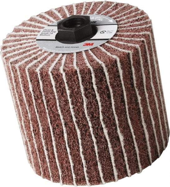 3M - 4-1/2" Diam 150 Grit Aluminum Oxide Unmounted Flap Wheel - 5/8-11 Threaded Hole, 4" Wide, Nonwoven & Coated, Grade Fine, 3,500 Max RPM - Exact Tool & Supply