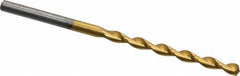 Chicago-Latrobe - #30 135° High Speed Steel Jobber Drill - TiN Finish, Right Hand Cut, Parabolic Flute, Straight Shank, 2-3/4" OAL, Split Point - Exact Tool & Supply