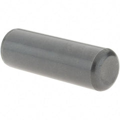 Value Collection - 1/2" Diam x 1-1/2" Pin Length Grade 8 Alloy Steel Standard Dowel Pin - Bright Finish, C 47-58 & C 60 (Surface) Hardness, 29,450 Lb (Single Shear), 58,900 Lb (Double Shear) Breaking Strength, 1 Beveled & 1 Rounded End - Exact Tool & Supply