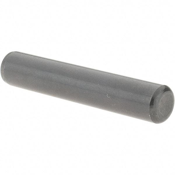 Value Collection - 3/8" Diam x 2" Pin Length Grade 8 Alloy Steel Standard Dowel Pin - Bright Finish, C 47-58 & C 60 (Surface) Hardness, 16,550 Lb (Single Shear), 33,100 Lb (Double Shear) Breaking Strength, 1 Beveled & 1 Rounded End - Exact Tool & Supply