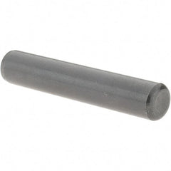 Value Collection - 3/8" Diam x 2" Pin Length Grade 8 Alloy Steel Standard Dowel Pin - Bright Finish, C 47-58 & C 60 (Surface) Hardness, 16,550 Lb (Single Shear), 33,100 Lb (Double Shear) Breaking Strength, 1 Beveled & 1 Rounded End - Exact Tool & Supply