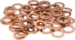 Value Collection - 5/16 SAE, 21/64" ID x 1/2" OD Oil Drain Plug Gasket - 1/16" Thick, Copper - Exact Tool & Supply