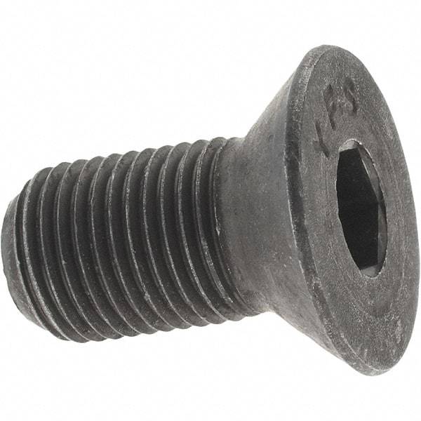 Value Collection - 1/2-20 UNF Hex Socket Drive, 82° Flat Screw - Alloy Steel, Black Oxide Finish, Fully Threaded, 1" OAL - Exact Tool & Supply