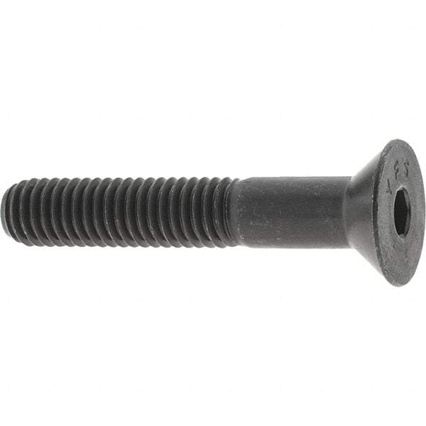 Value Collection - 3/8-16 UNC Hex Socket Drive, 82° Flat Screw - Alloy Steel, Black Oxide Finish, Partially Threaded, 2-1/4" OAL - Exact Tool & Supply