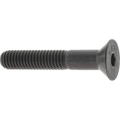 Value Collection - 3/8-16 UNC Hex Socket Drive, 82° Flat Screw - Alloy Steel, Black Oxide Finish, Partially Threaded, 2-1/4" OAL - Exact Tool & Supply