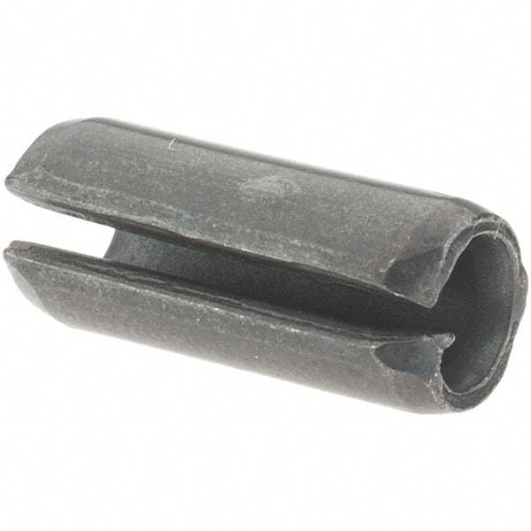 Value Collection - 1/4" Diam x 5/8" Long Slotted Spring Pin - Grade 1070-1090 Alloy Steel, Black Oxide Finish - Exact Tool & Supply