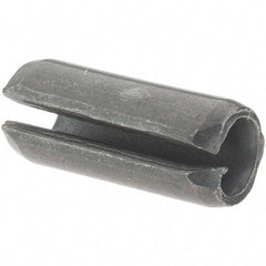 Value Collection - 1/4" Diam x 5/8" Long Slotted Spring Pin - Grade 1070-1090 Alloy Steel, Black Oxide Finish - Exact Tool & Supply