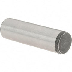 Value Collection - 7/16" Diam x 1-1/2" Pin Length Grade 8 Alloy Steel Standard Dowel Pin - C 50-58 Hardness, 39,100 Lb Breaking Strength, 1 Beveled & 1 Rounded End - Exact Tool & Supply