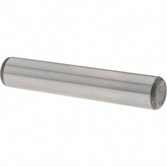 Value Collection - 3/8" Diam x 2" Pin Length Grade 8 Alloy Steel Standard Dowel Pin - C 50-58 Hardness, 28,700 Lb Breaking Strength, 1 Beveled & 1 Rounded End - Exact Tool & Supply