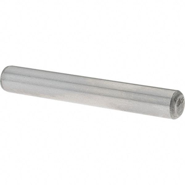 Value Collection - 1/4" Diam x 1-3/4" Pin Length Grade 8 Alloy Steel Standard Dowel Pin - C 50-58 Hardness, 12,800 Lb Breaking Strength, 1 Beveled & 1 Rounded End - Exact Tool & Supply