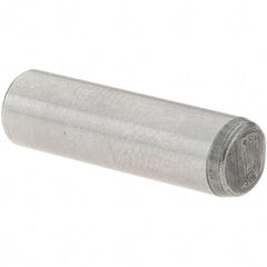Value Collection - 1/4" Diam x 7/8" Pin Length Grade 8 Alloy Steel Standard Dowel Pin - C 50-58 Hardness, 12,800 Lb Breaking Strength, 1 Beveled & 1 Rounded End - Exact Tool & Supply