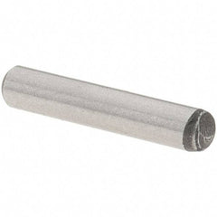 Value Collection - 3/32" Diam x 1/2" Pin Length Grade 8 Alloy Steel Standard Dowel Pin - C 50-58 Hardness, 1,800 Lb Breaking Strength, 1 Beveled & 1 Rounded End - Exact Tool & Supply