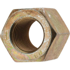 Value Collection - 9/16-18 UNF Steel Right Hand High Hex Nut - 7/8" Across Flats, 49/64" High, Zinc-Plated Finish - Exact Tool & Supply