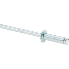 Value Collection - Size 56 Dome Head Steel Open End Blind Rivet - Steel Mandrel, 0.251" to 3/8" Grip, 0.312" Head Diam, 0.16" to 0.164" Hole Diam, 0.55" Length Under Head, 5/32" Body Diam - Exact Tool & Supply