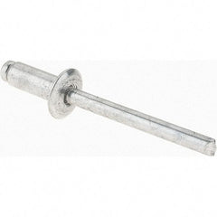 Value Collection - Size 64 Dome Head Aluminum Open End Blind Rivet - Aluminum Mandrel, 0.188" to 1/4" Grip, 3/8" Head Diam, 0.192" to 0.198" Hole Diam, 0.45" Length Under Head, 3/16" Body Diam - Exact Tool & Supply