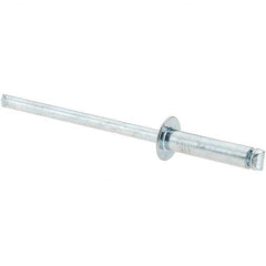 Value Collection - Size 46 Dome Head Steel Open End Blind Rivet - Steel Mandrel, 0.313" to 3/8" Grip, 1/4" Head Diam, 0.129" to 0.133" Hole Diam, 0.525" Length Under Head, 1/8" Body Diam - Exact Tool & Supply